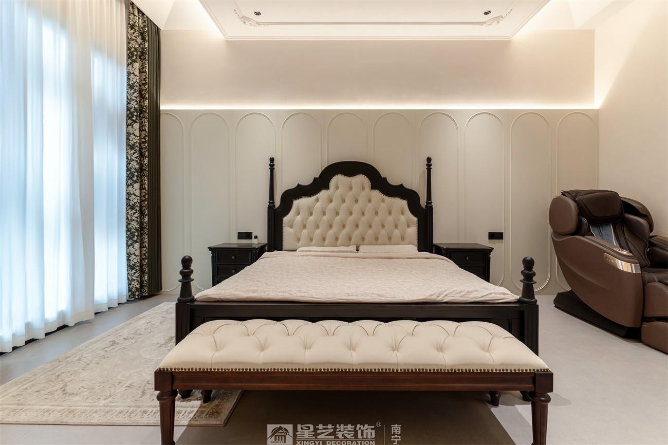 盛世江山300平中古風(fēng)臥室裝修完工實景圖