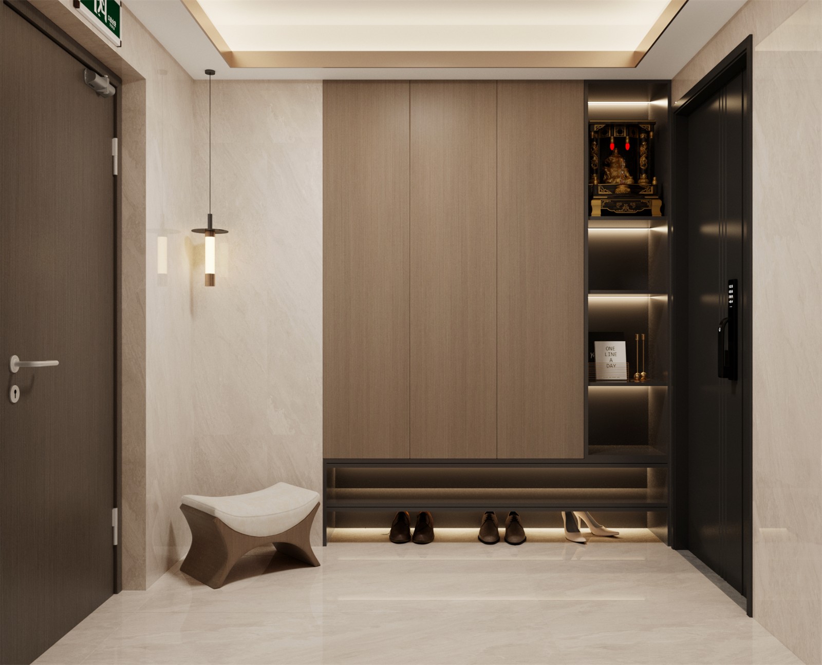 冠江墅143平意式輕奢入戶裝修效果圖