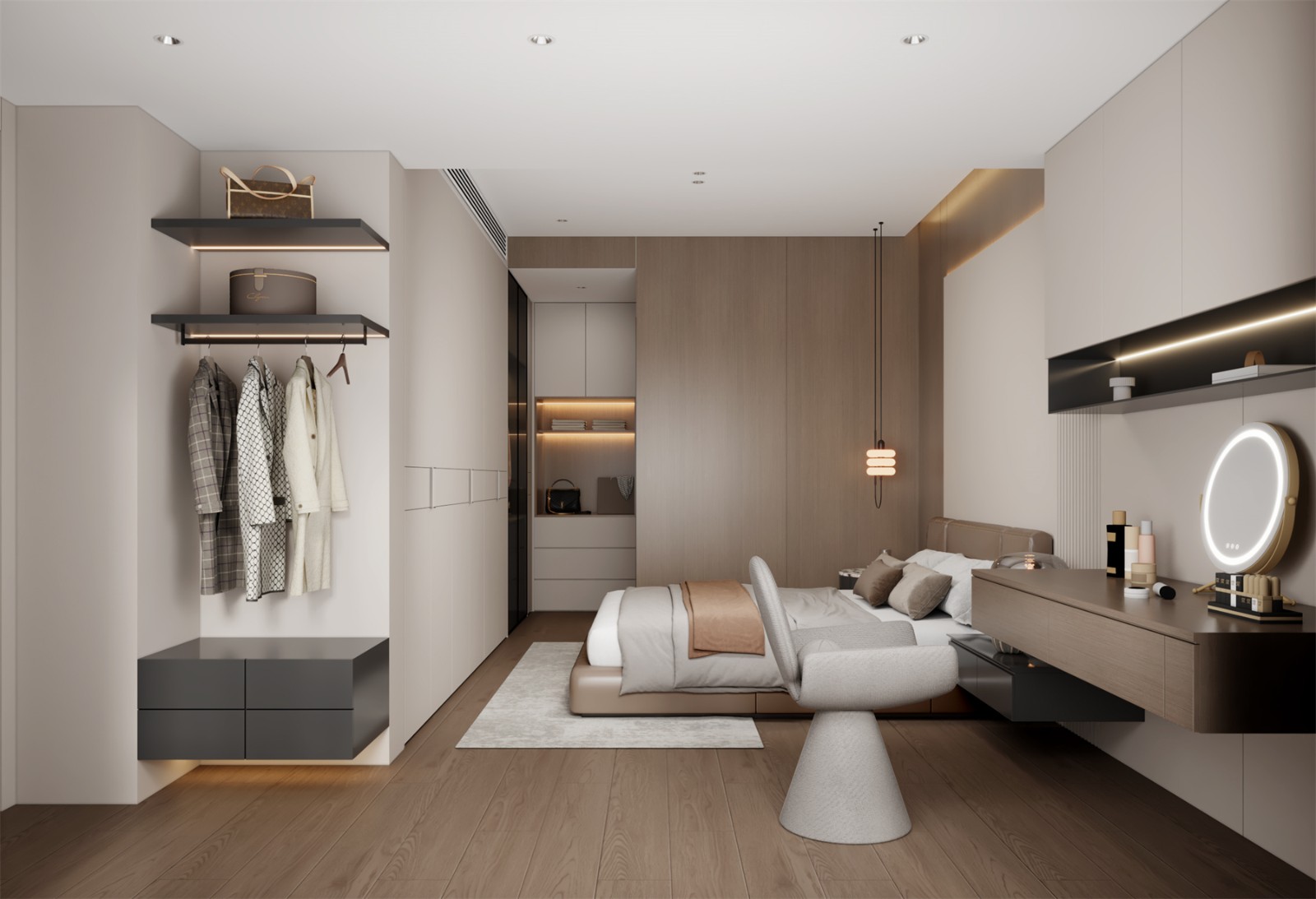 冠江墅143平意式輕奢臥室裝修效果圖