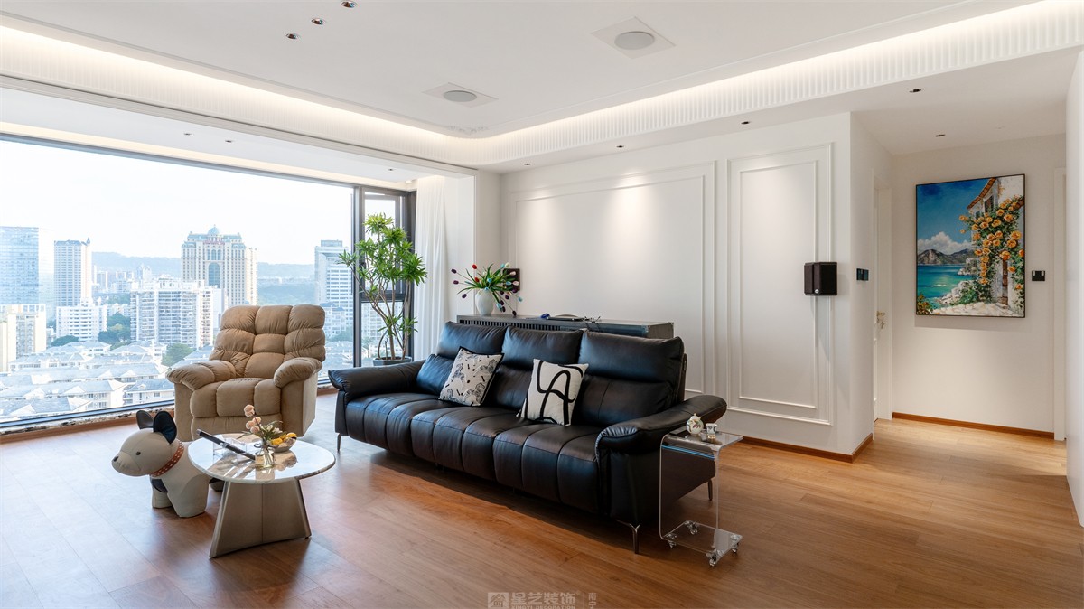 建發(fā)縵云143平法式風(fēng)格客廳裝修實(shí)景圖