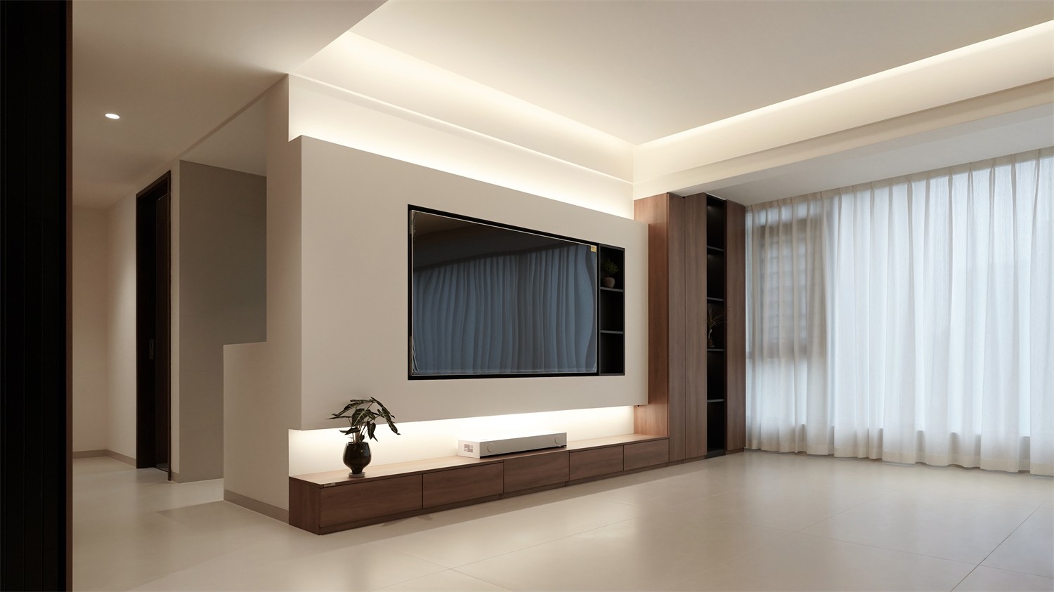 北投溪境119平中古風(fēng)客廳裝修完工實(shí)景圖