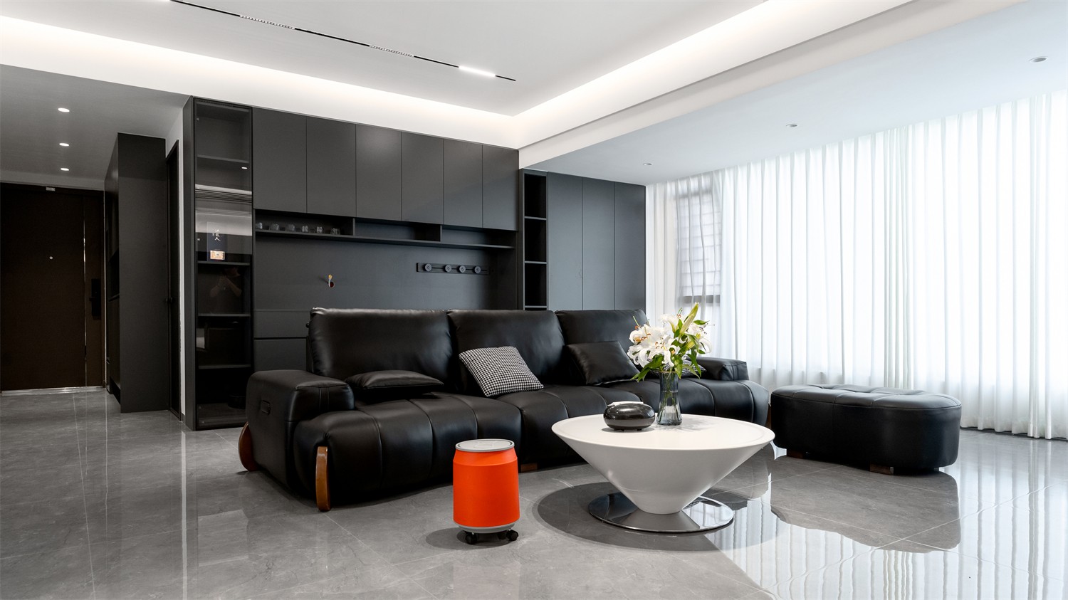 錦云湖光118平現(xiàn)代簡約客廳裝修實(shí)景圖