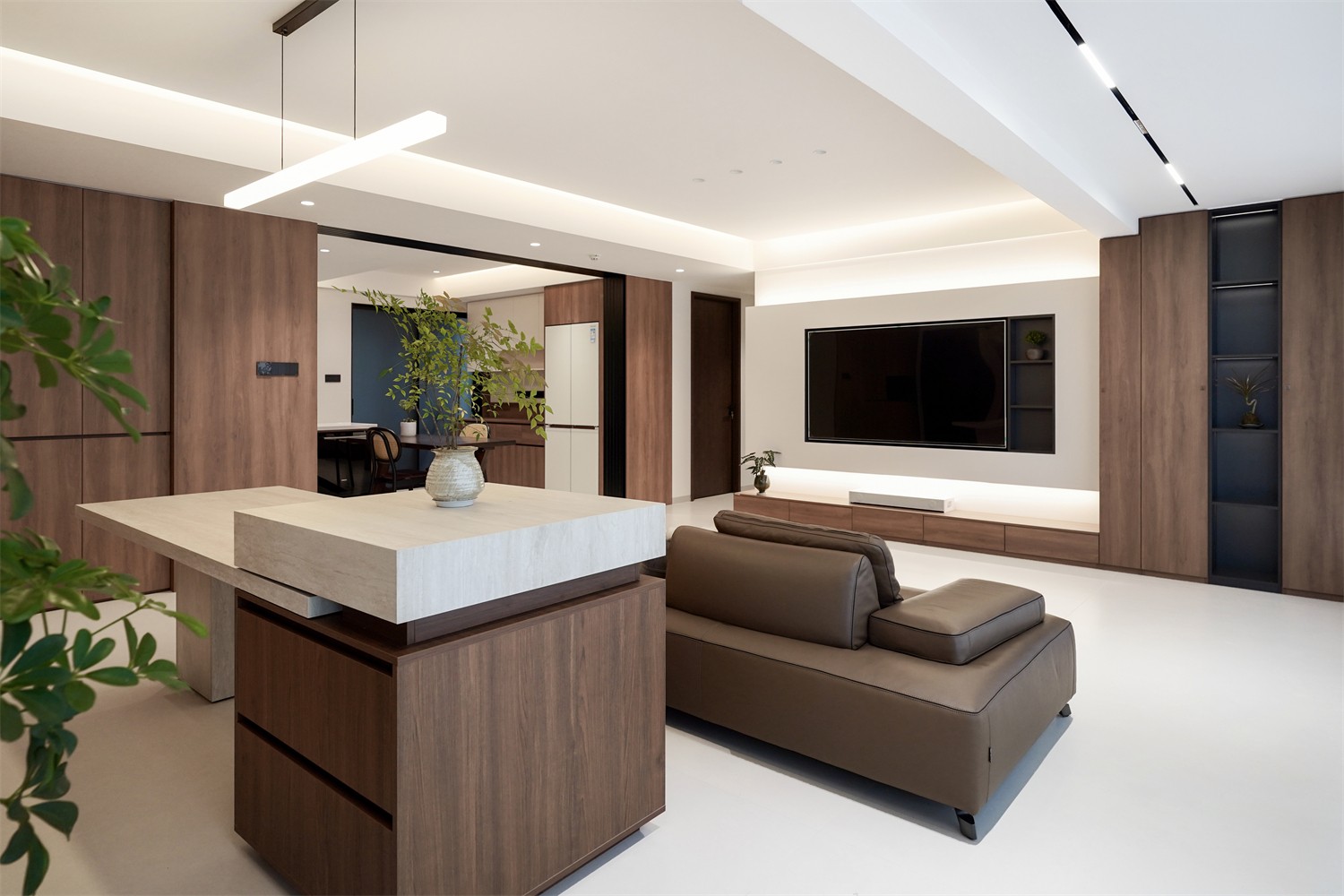 北投溪境119平中古風(fēng)客廳裝修完工實(shí)景圖